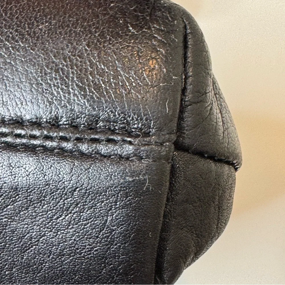 Perlina New York Black Leather Shoulder Bag